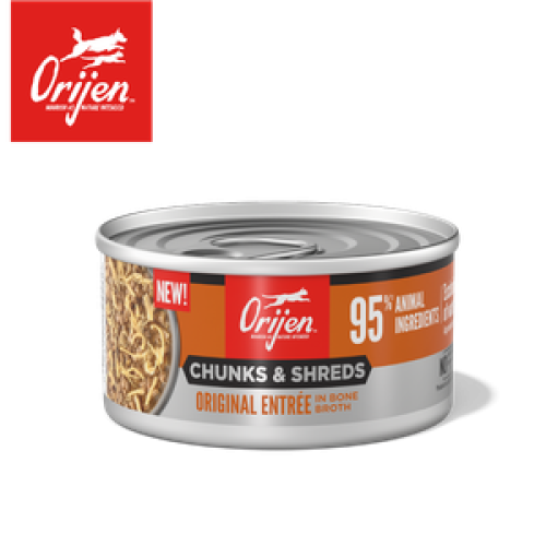 Orijen 85g Chunks & Shreds ((Original Entree)) Adult Cat 渴望 奢華鮮肉 原味 成貓主食罐 85克 (OC-C-O85) {原裝行貨} 